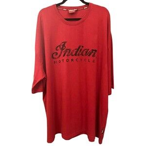 Indian Motorcycle 4XL T-Shirt Red Distressed Mens Red Biker Motorcycle